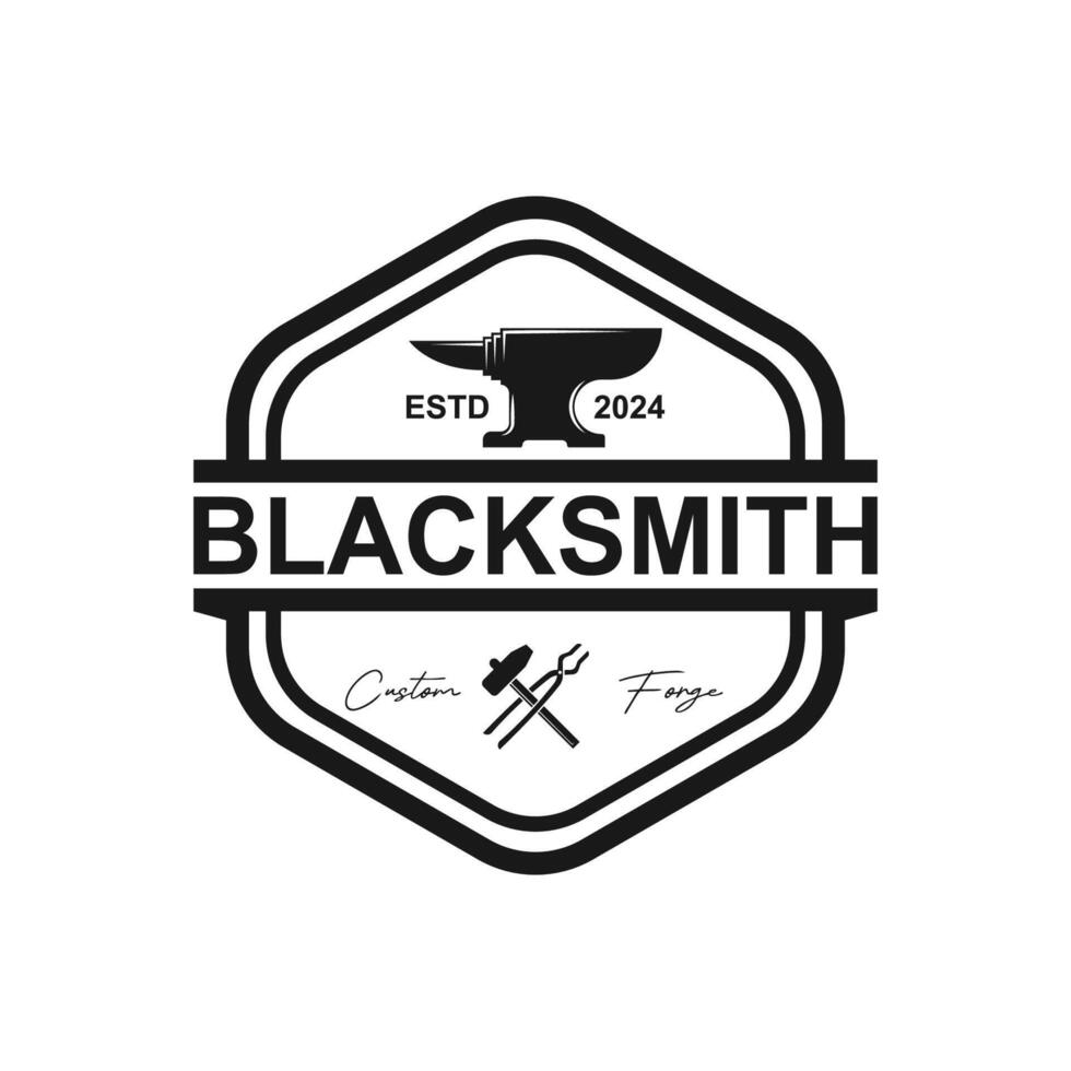 anvil label stamp logo design in white background vector