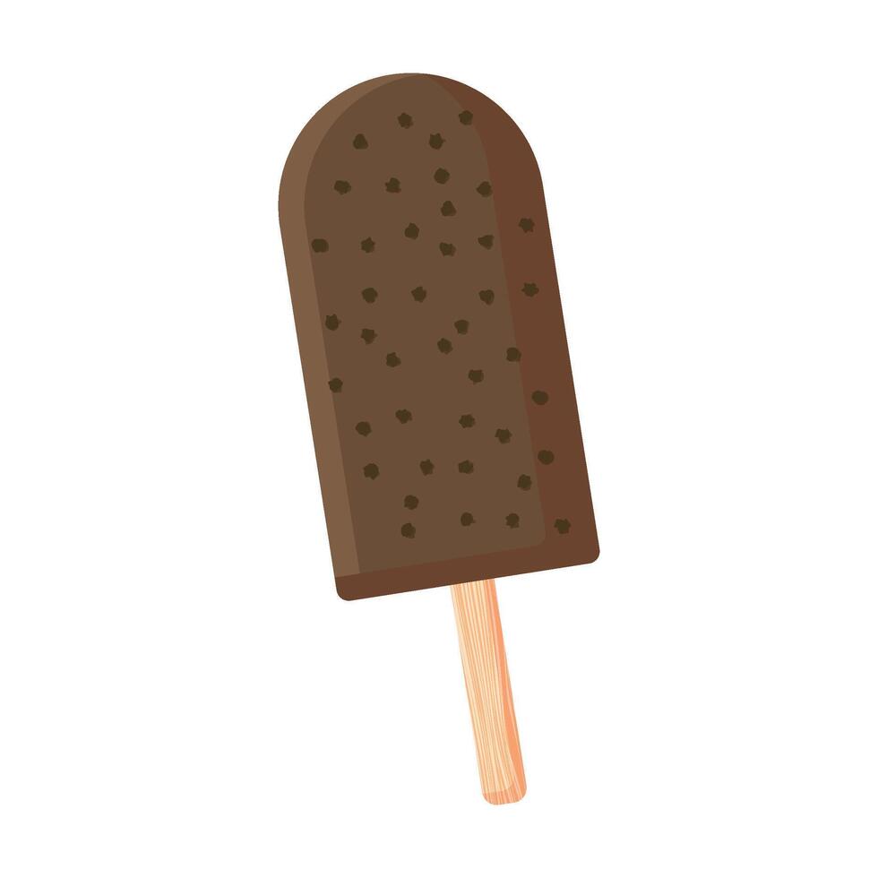 Chocolate Ice Cream Stick Icon vector