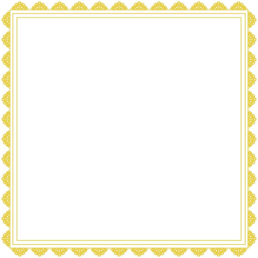 Golden Decorative Retro Style Square Lace Frame Border vector