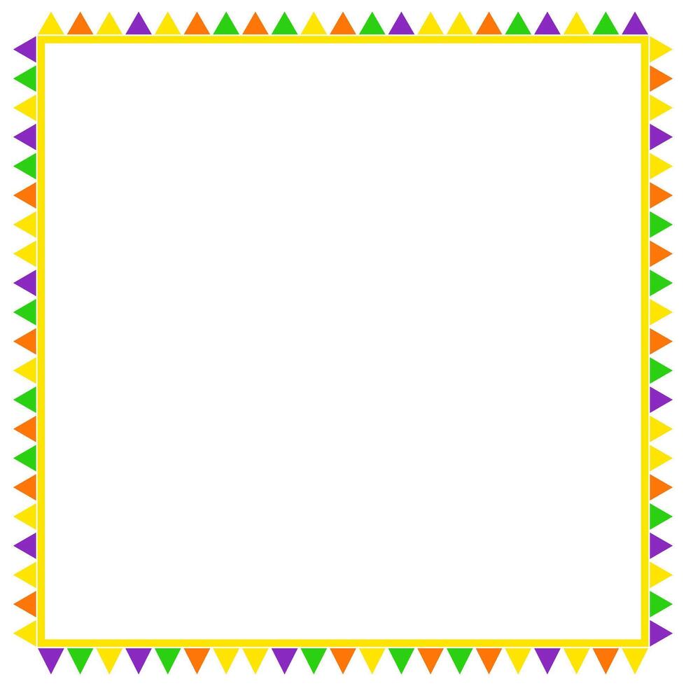 Colorful Triangle Pattern Square Frame Border vector