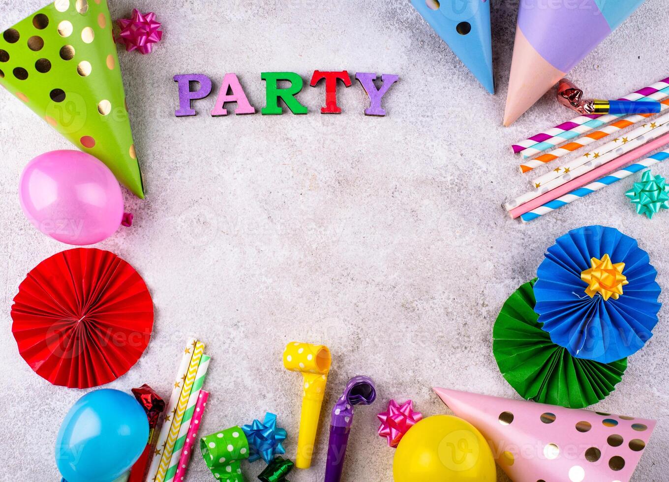 Birthday party celebration concept with papaer hat photo