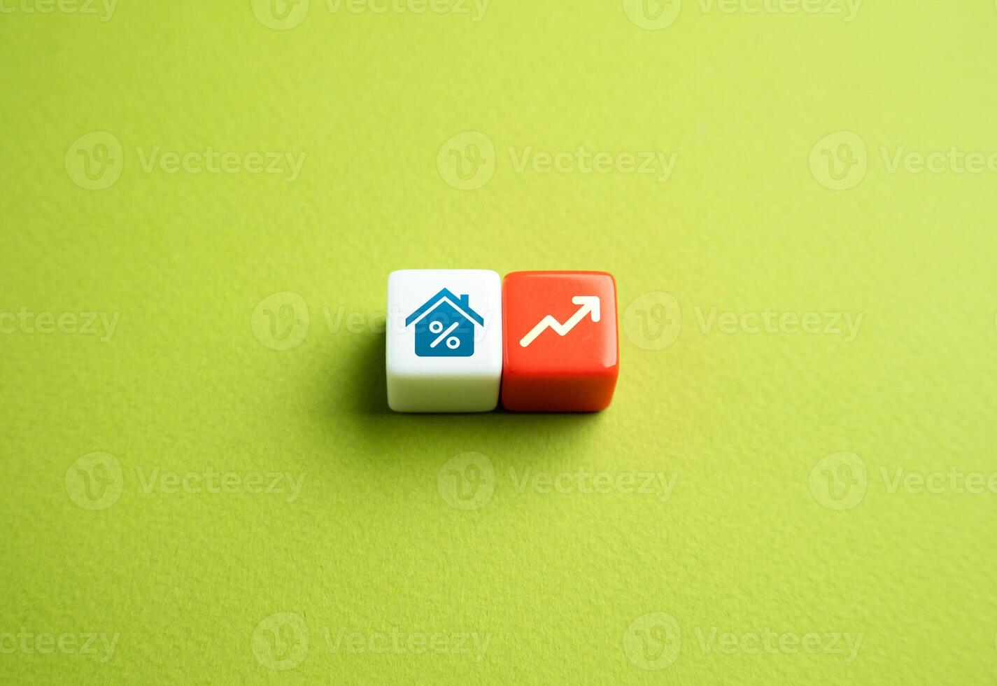 Mortgage interest rates rising. Housing prices increase. Less affordable housing. Interest rate. Financial bubble in the real estate industry. Buying a home and investing photo