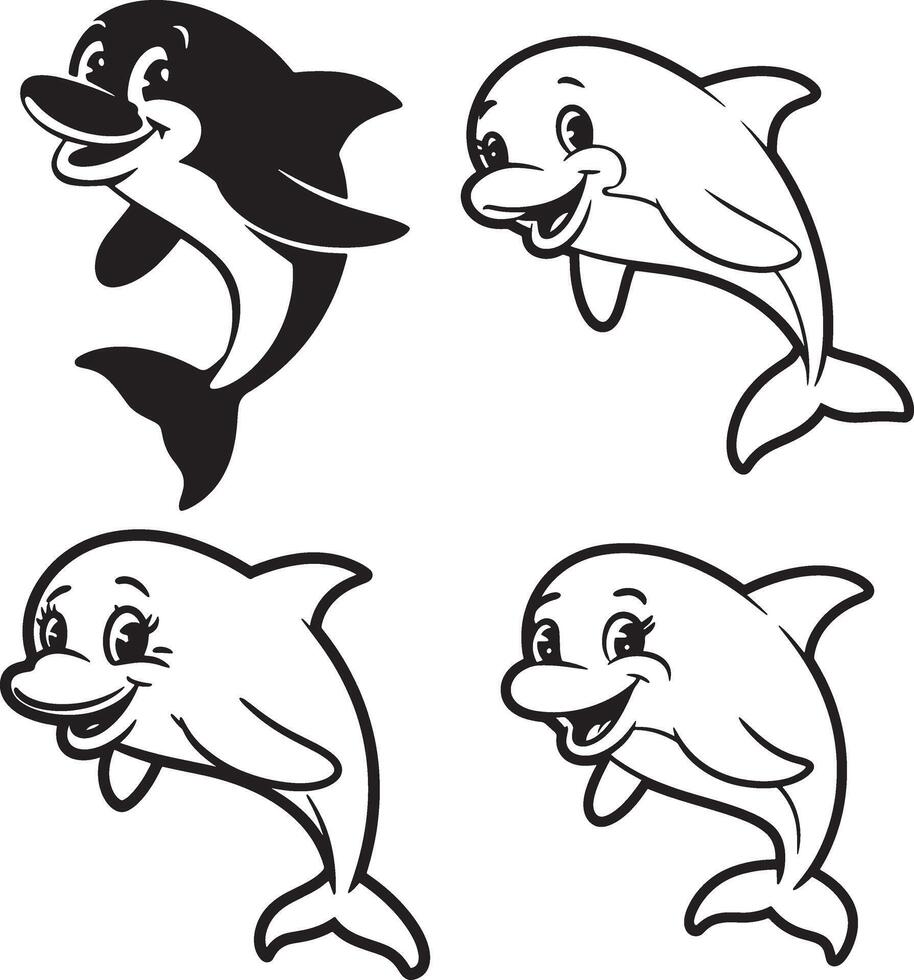 Cartoon Dolphins Design vector