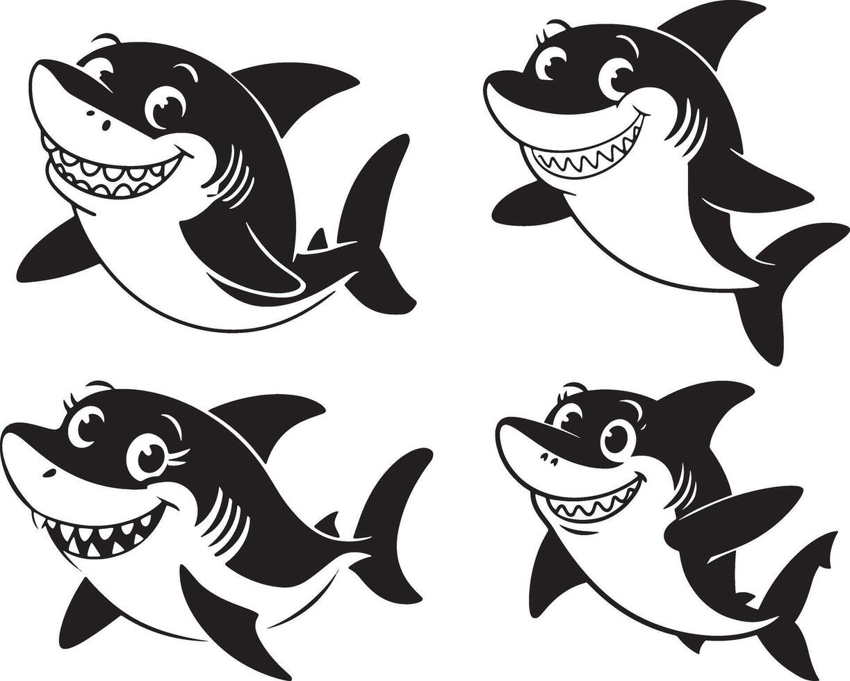Cartoon Sharks Design vector