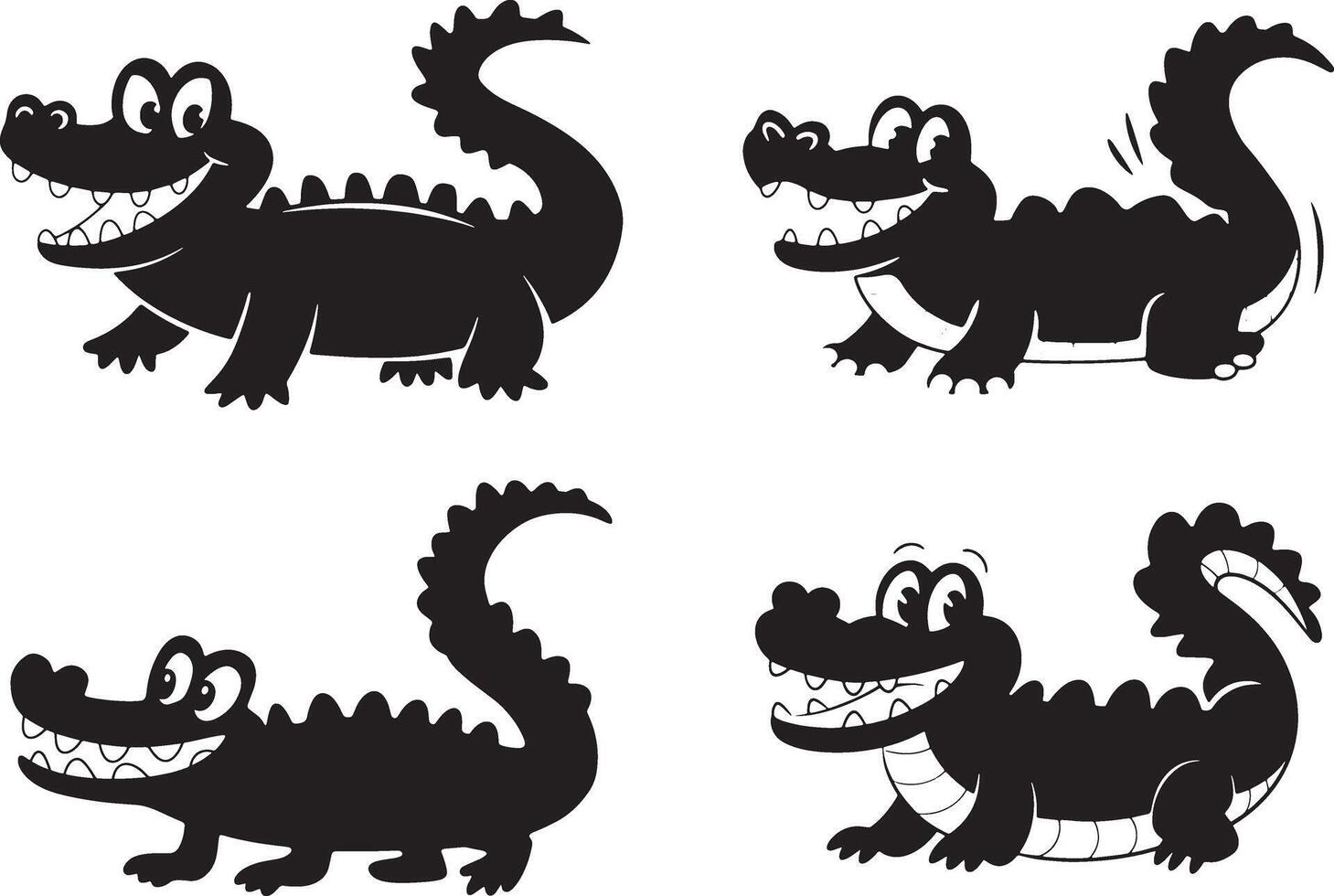 Charming Cartoon Alligator Illustrations for Kids vector