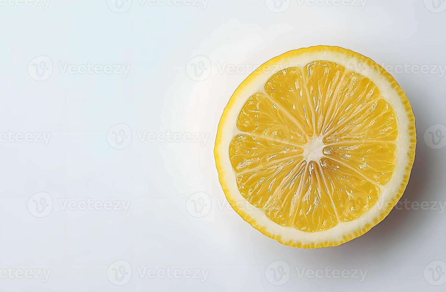 A single lemon slice on a white background photo