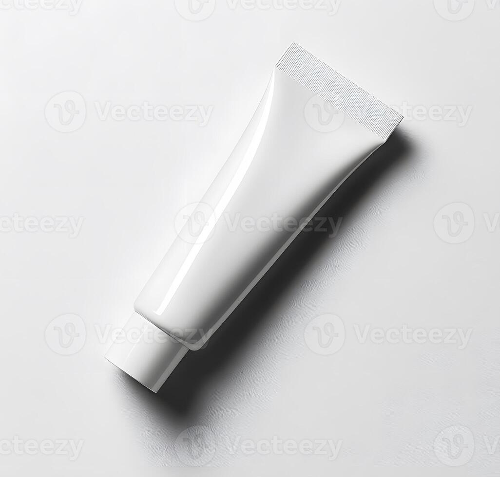 White Tube Packaging On A White Background photo
