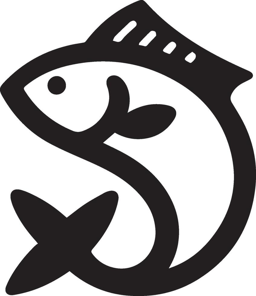 a black and white logo of a fish vector