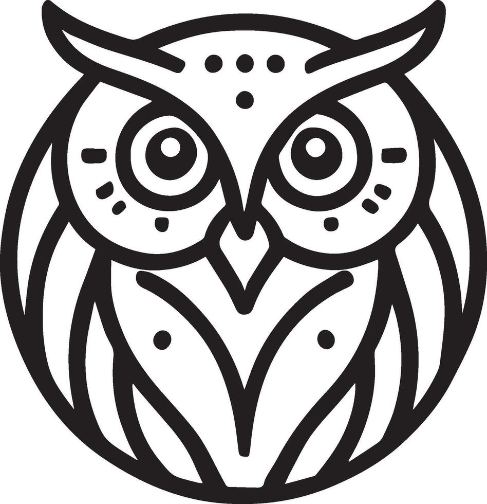 a logo or icon of an owl's head vector