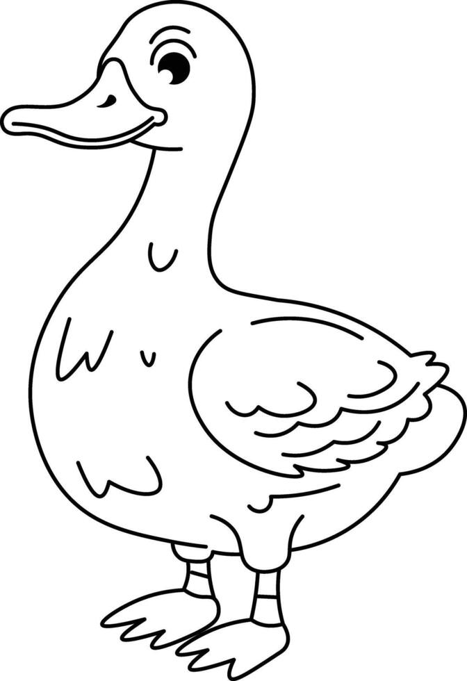 Adorable Animal Line Art Collection Duck vector
