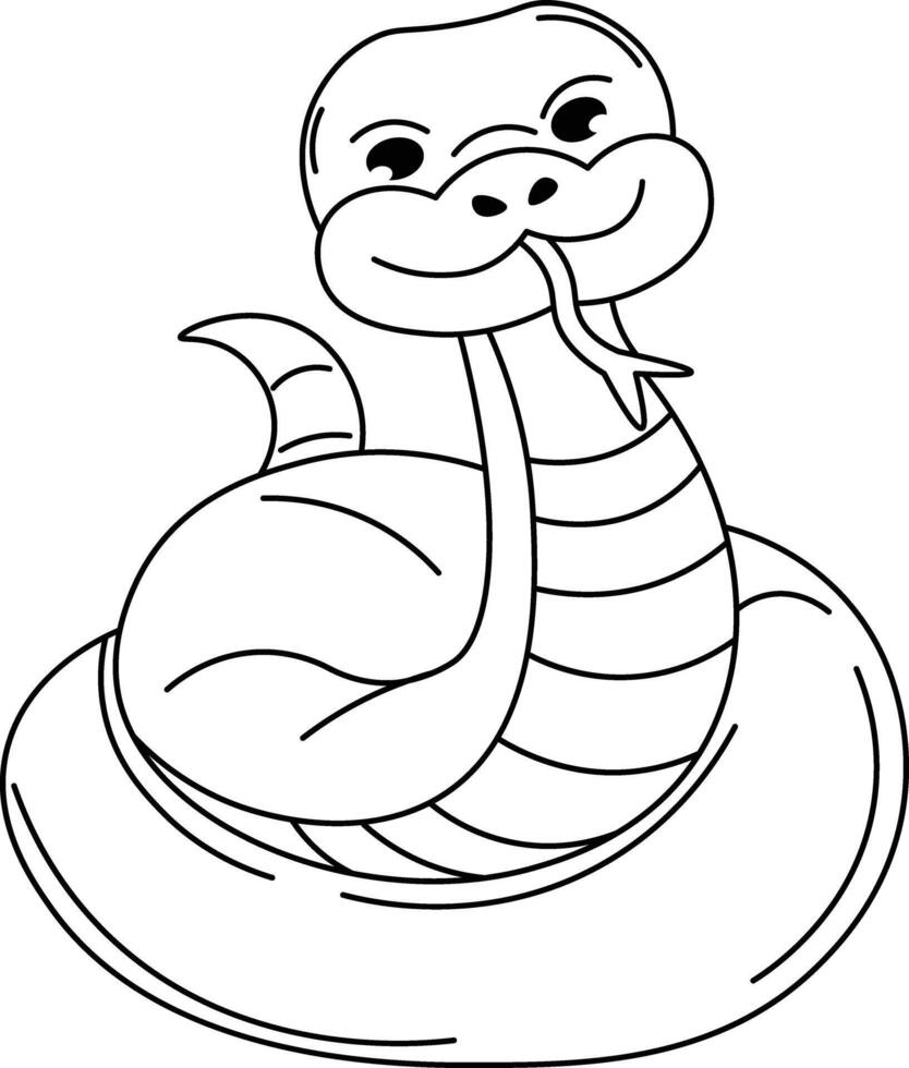 Adorable Animal Line Art Collection Snake vector