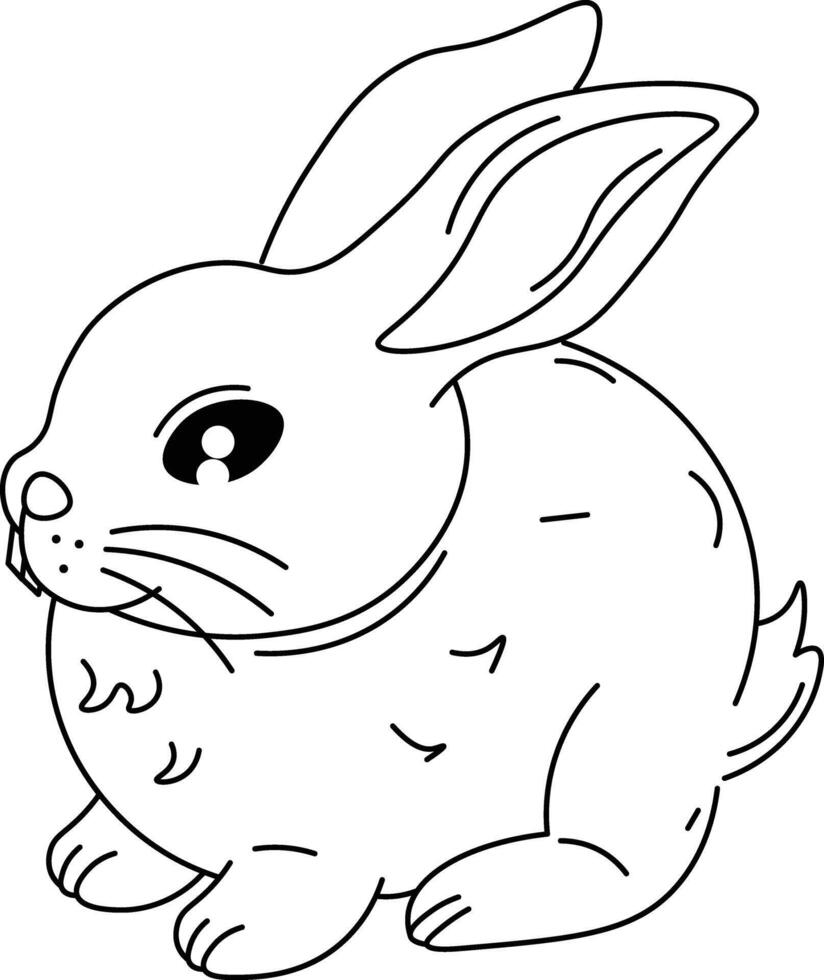 Adorable Animal Line Art Collection Rabbit vector