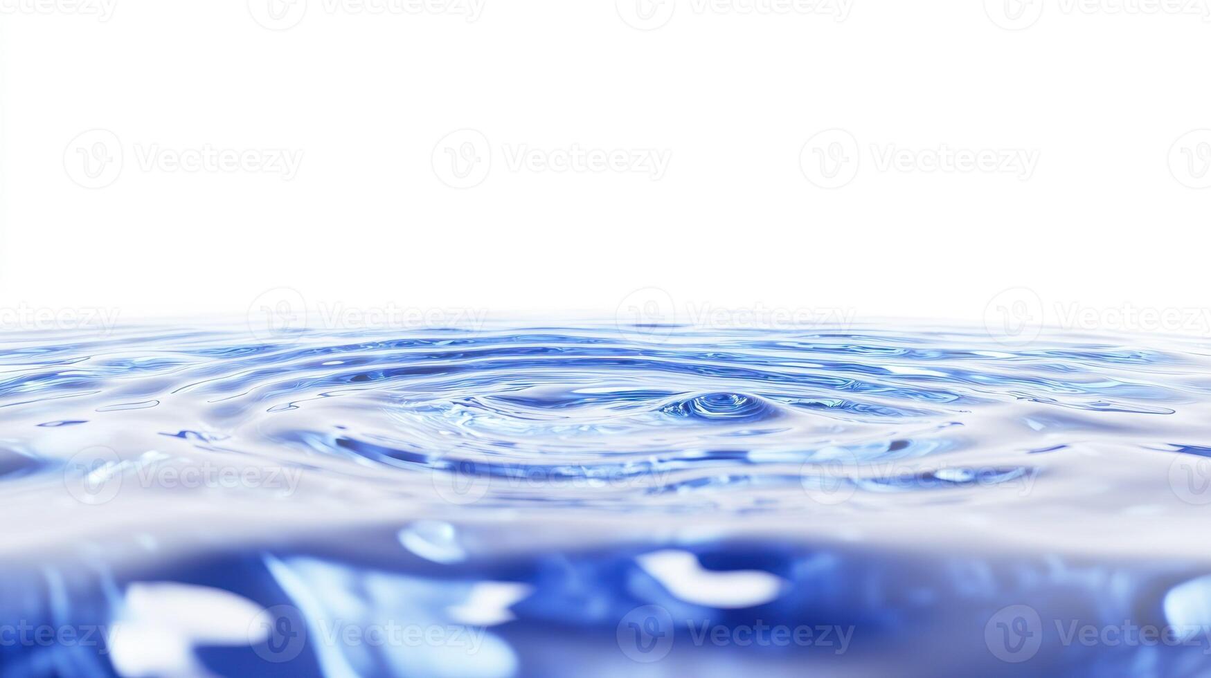 Abstract Blue Water Ripples with White Background photo