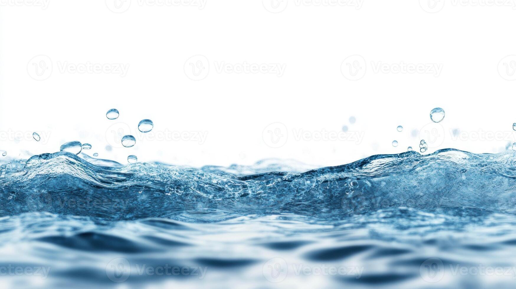 Blue Water Surface with Bubbles and Ripples photo