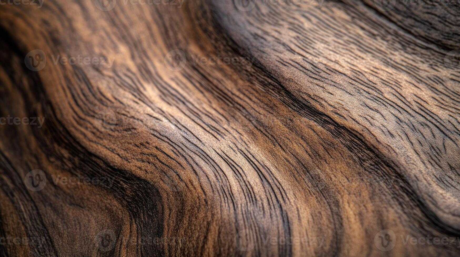 Close-up of Dark Brown Wood Grain with Curved Pattern photo