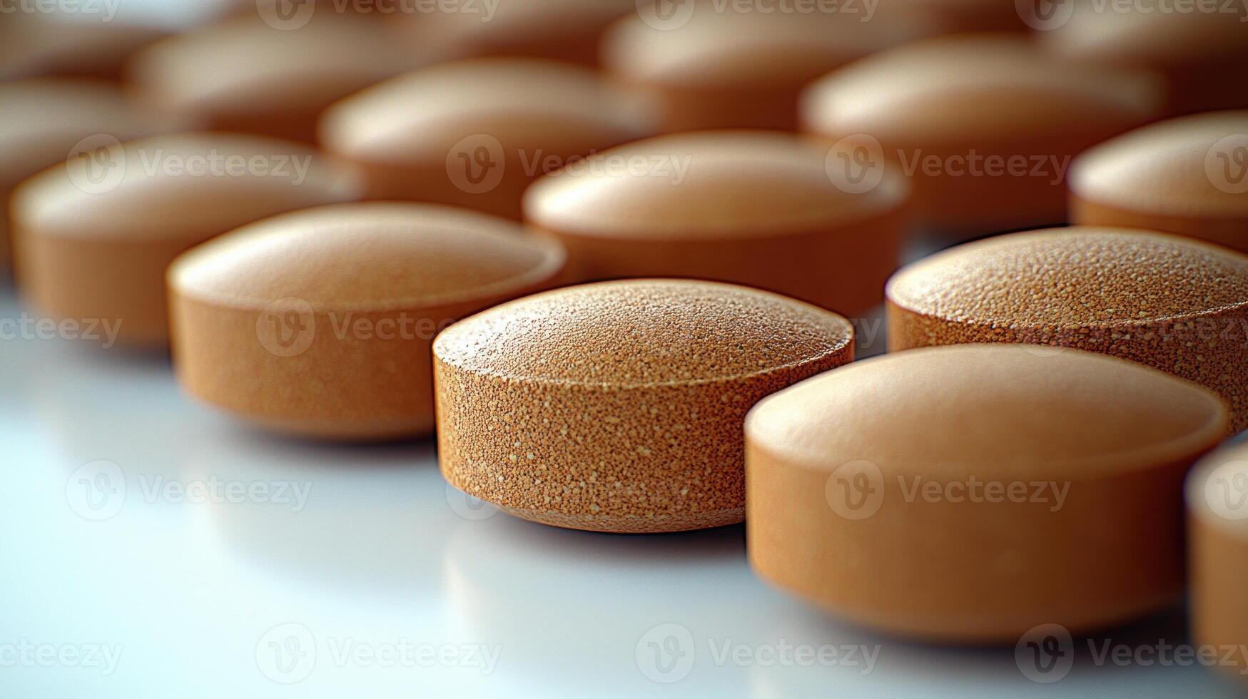 Brown tablets arranged neatly, emphasizing their importance in health and wellness photo