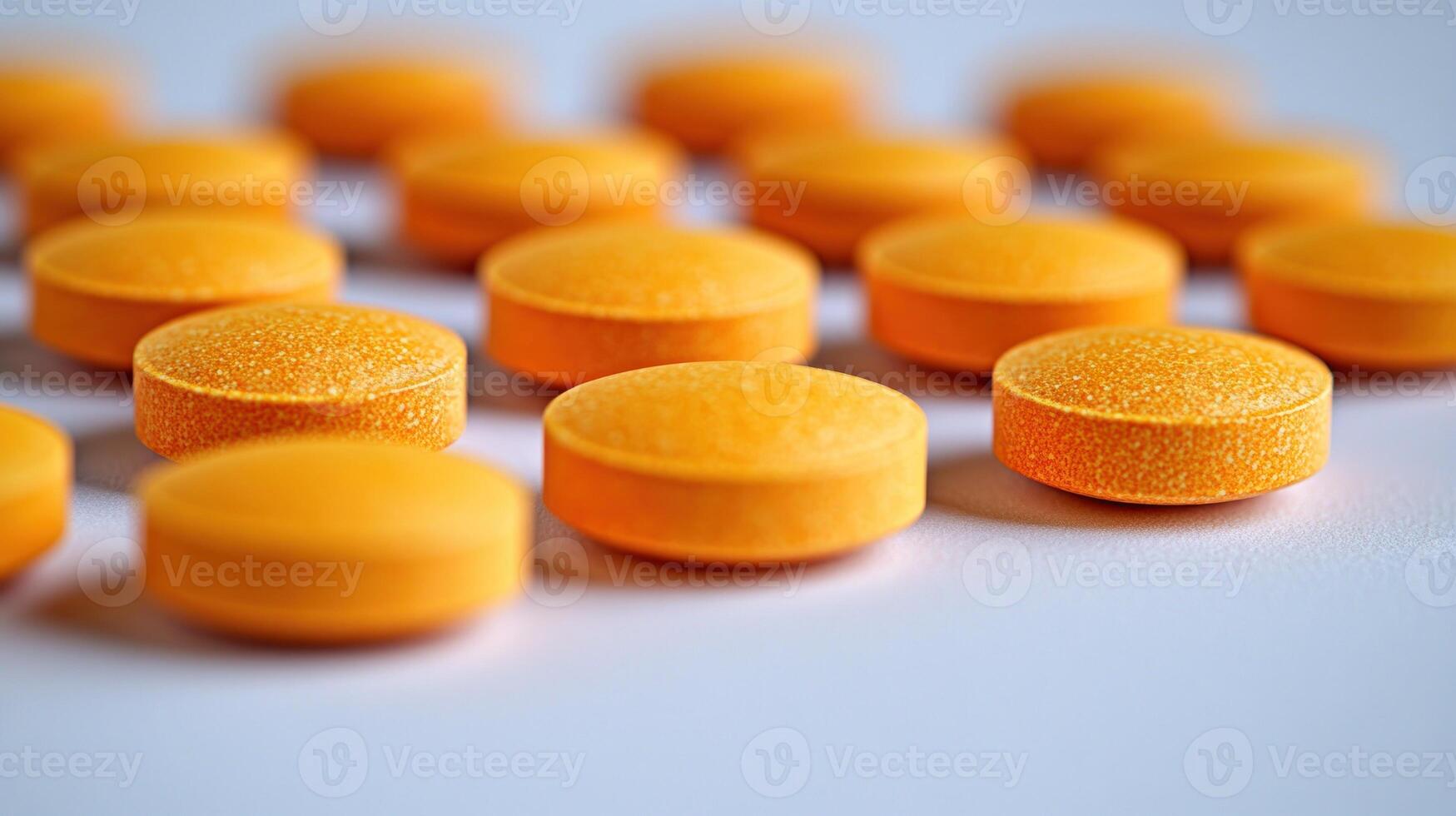 Vibrant orange tablets create an artistic display, suggesting health and wellness photo