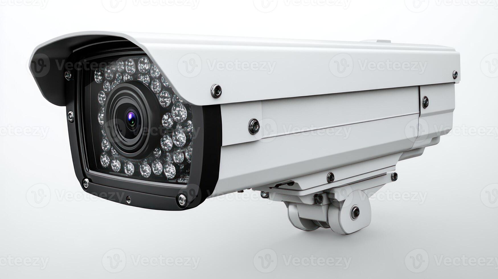 A high-tech security camera is poised for monitoring and protection of property photo