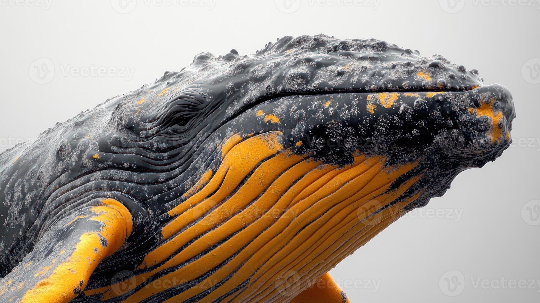 A majestic humpback whale displays its colorful texture just beneath the ocean surface photo