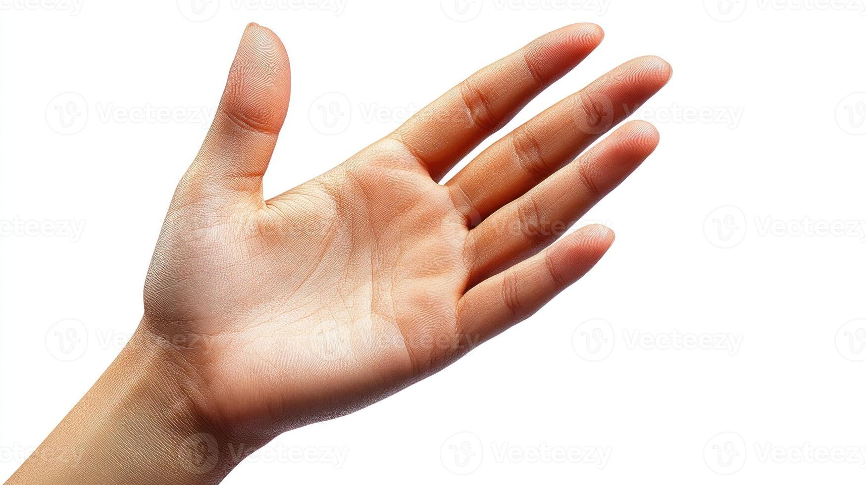 A hand extends, palm open, inviting connection and interaction with tenderness photo