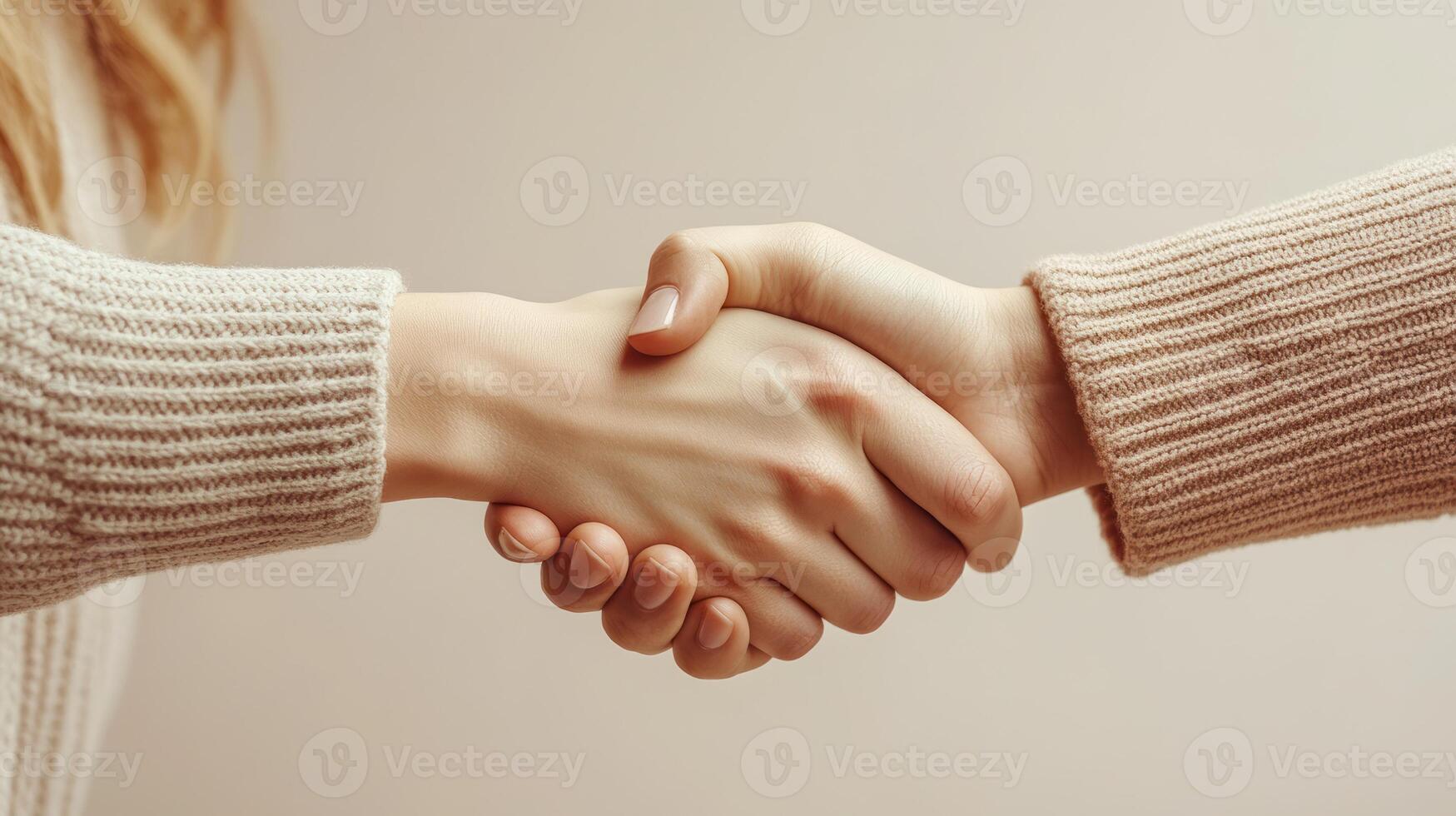 A handshake between two people conveying agreement and partnership photo