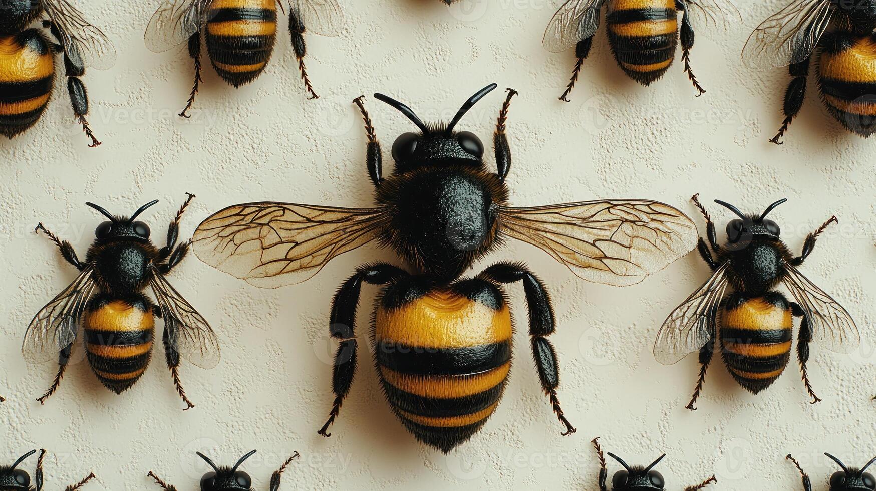 Bees gather intricately arranged against a soft, textured backdrop photo