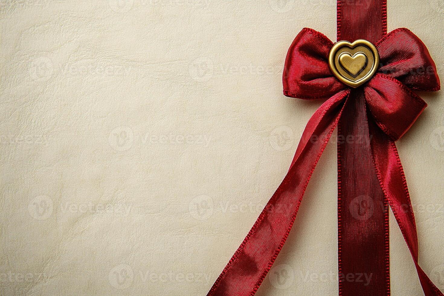 Premium Valentine's card design with ivory background, satin ribbon, and heart wax seal for personalized messages photo