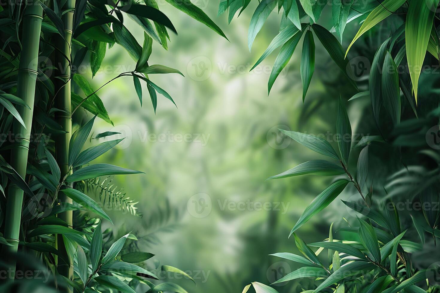 Experience tranquility and rejuvenation in a lush wellness retreat surrounded by calming greenery and soft natural light photo
