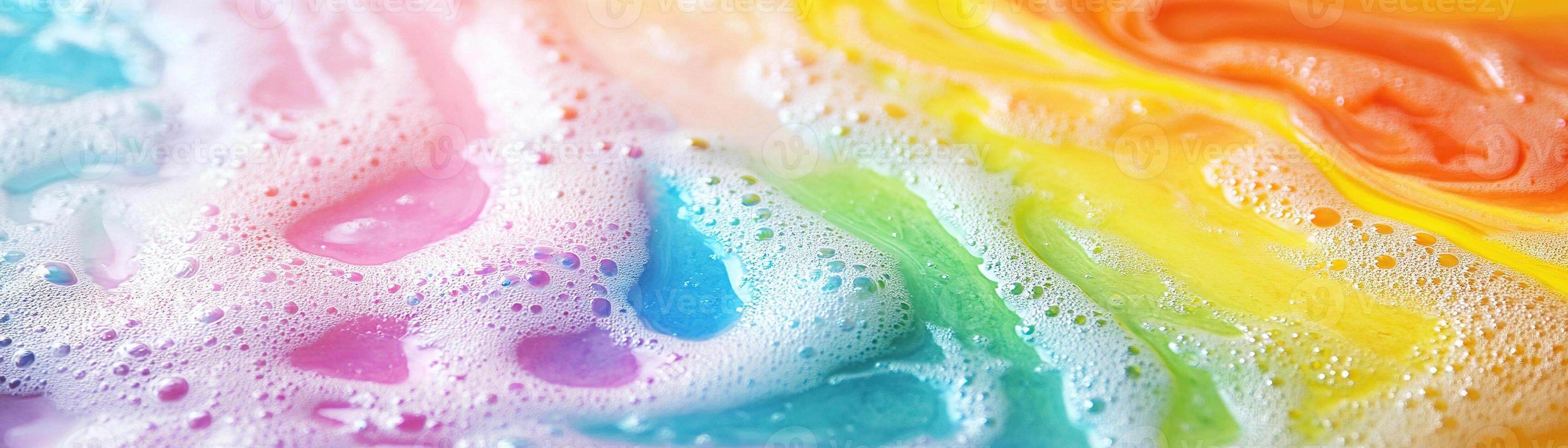 Colorful bath bomb dissolving in water creates vibrant, swirling patterns in a playful and eye-catching display for creative projects photo