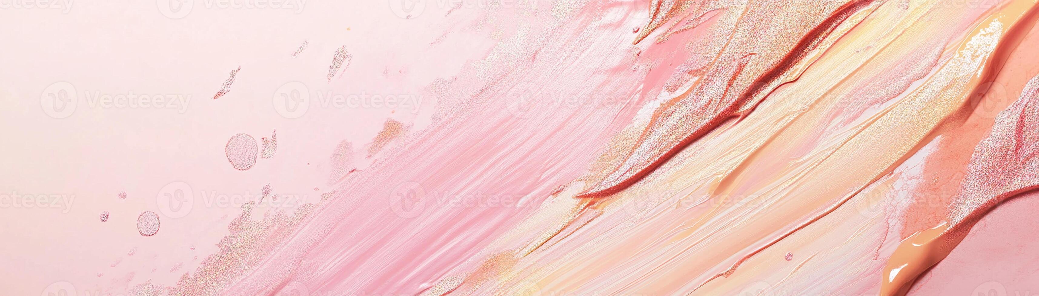 Elegant abstract background featuring soft blush and champagne pigments with spacious area for text in modern design photo