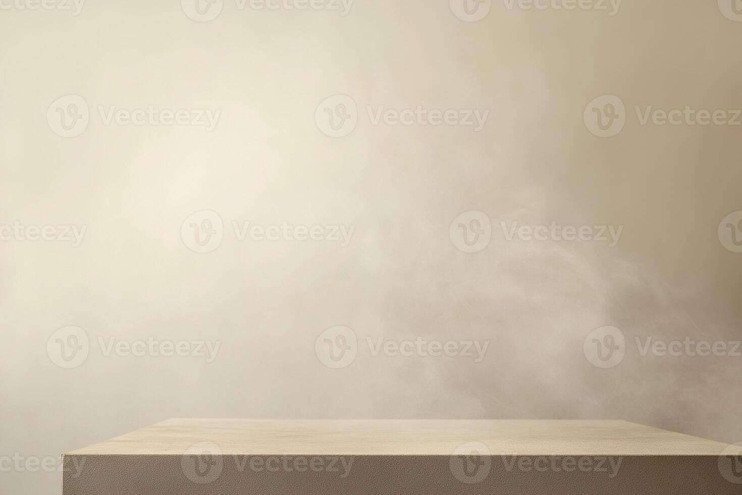 Soft gray smoke gently ascends across a smooth beige surface, crafting a serene and modern aesthetic ideal for design projects or promotional material photo
