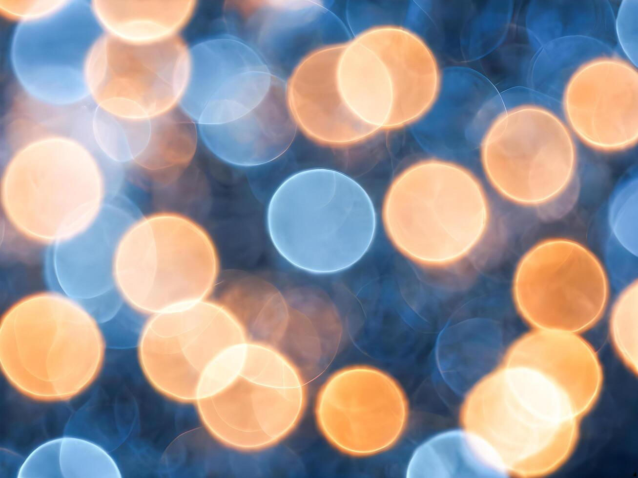 Abstract circular bokeh background, defocused lights in the city photo