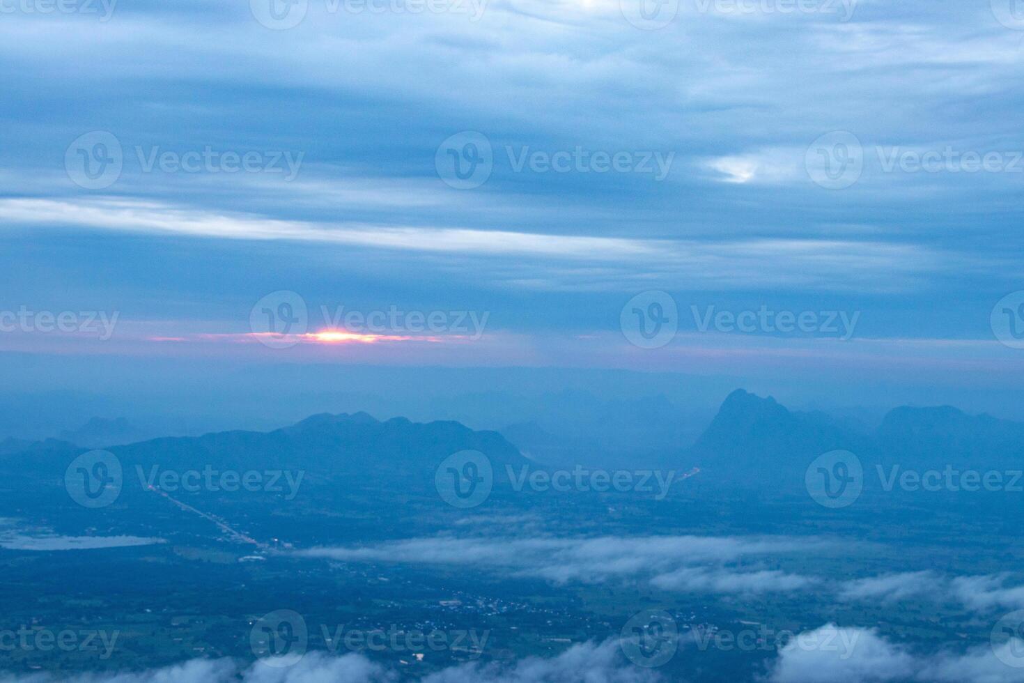 Sunrise view point, Pha Nok Aen Phu Kradueng National Park, Loei Province, Thailand. photo