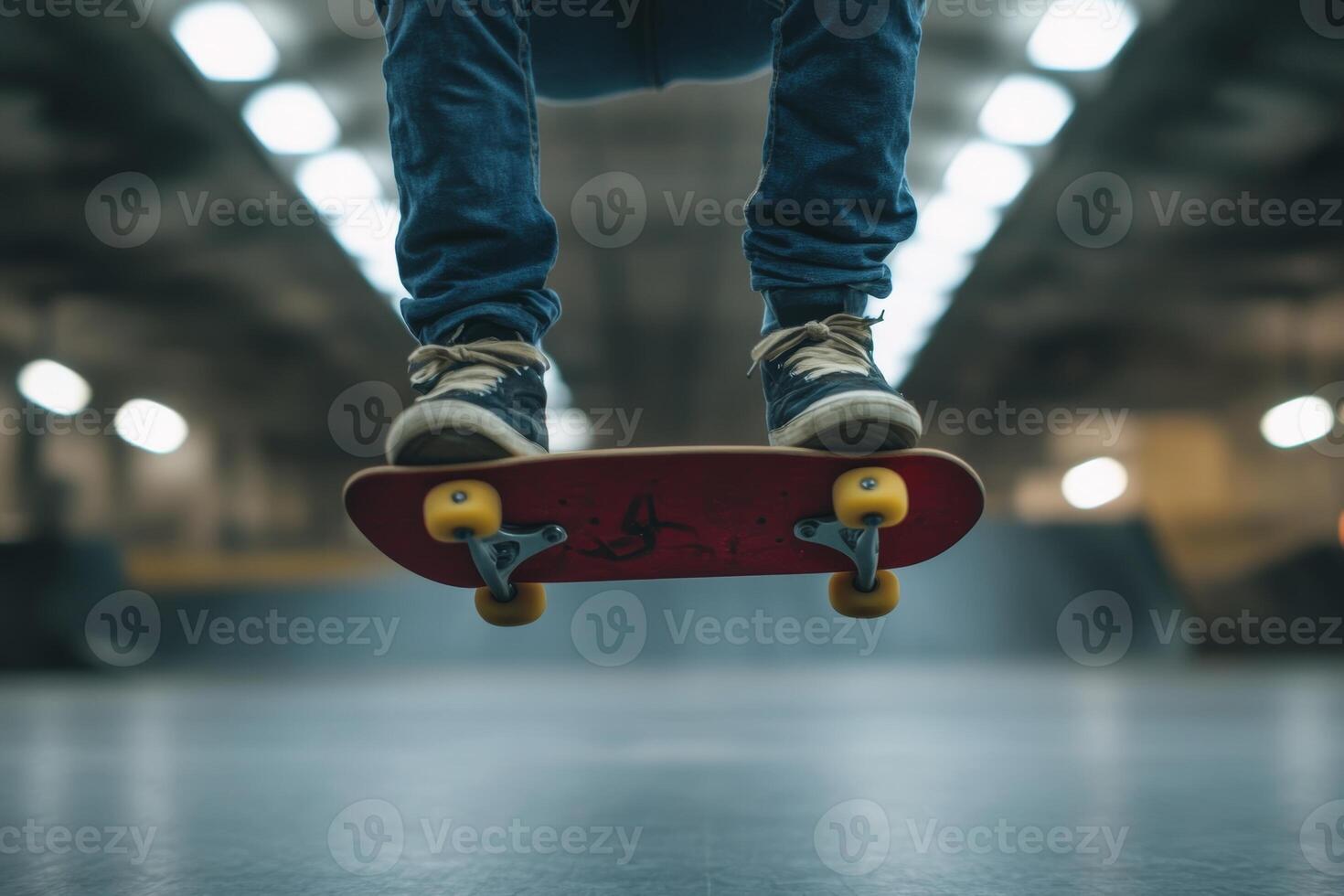 A person on a skateboard in the air photo