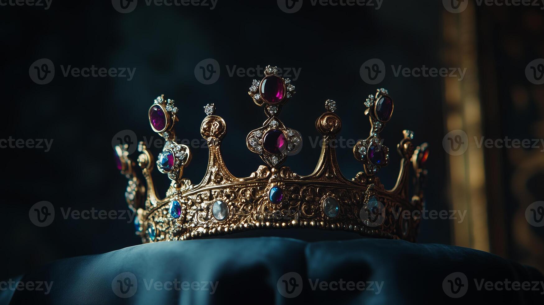 Crown embellished with sparkling gems stands out photo
