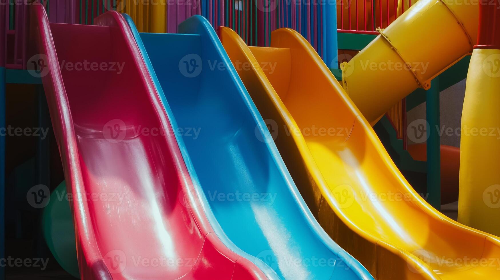 Colorful Playground Slides Playtime photo