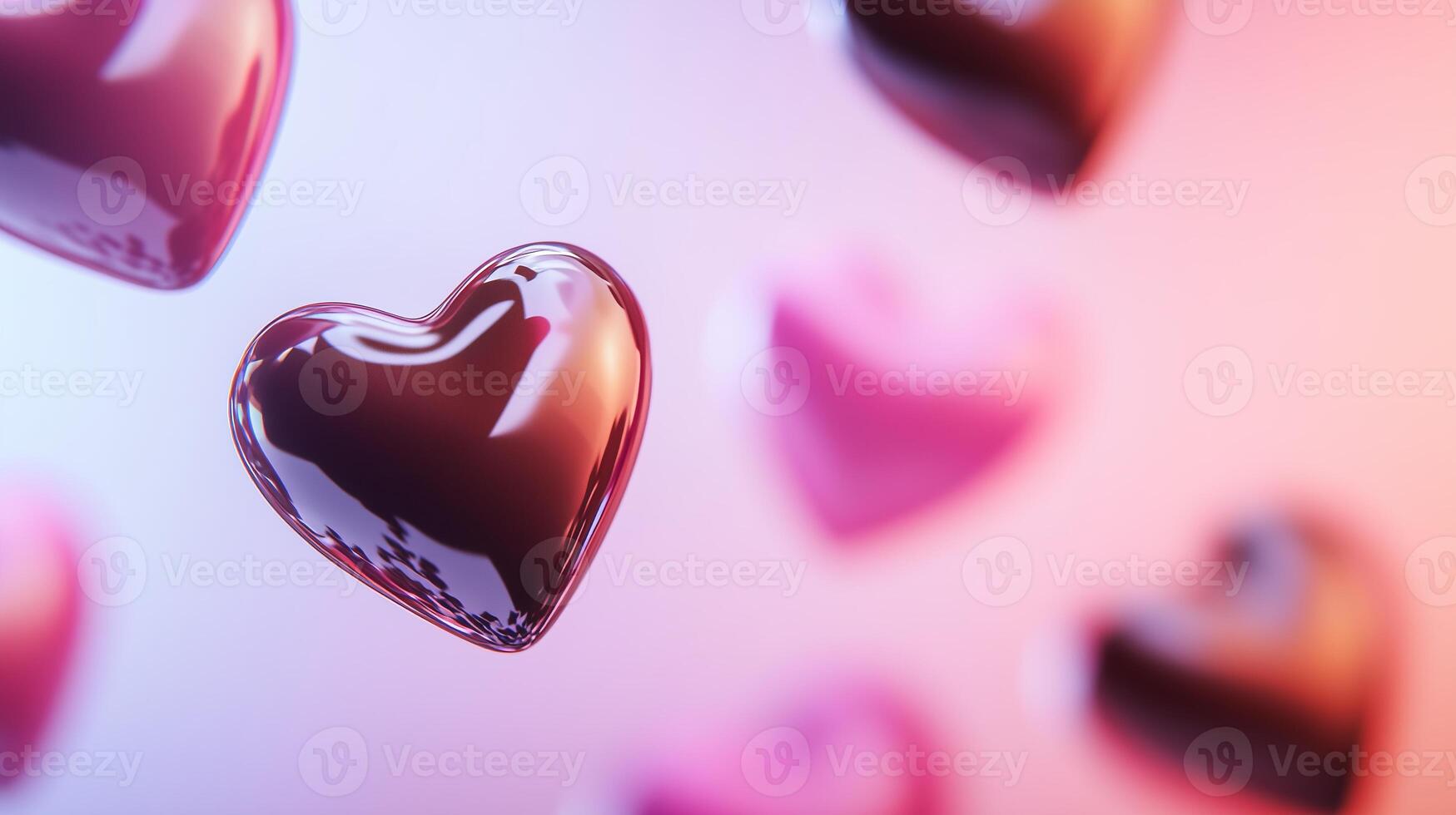 Floating chocolates in heart-shaped photo
