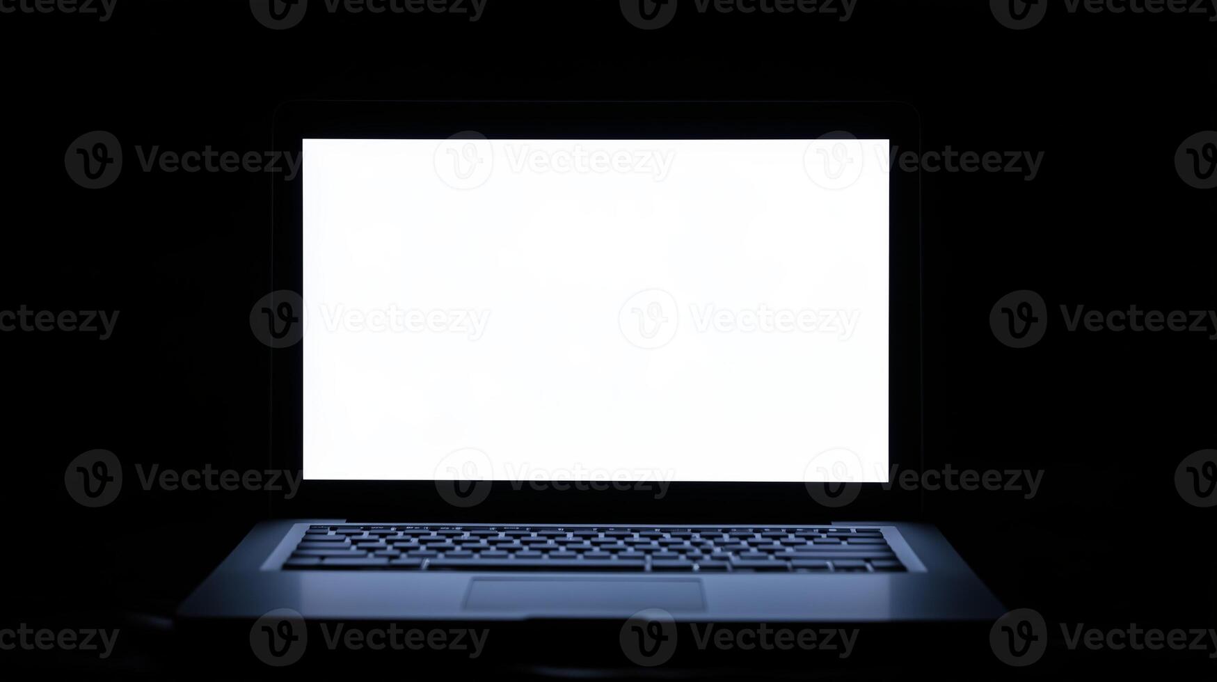Laptop computer with a blank screen isolated photo