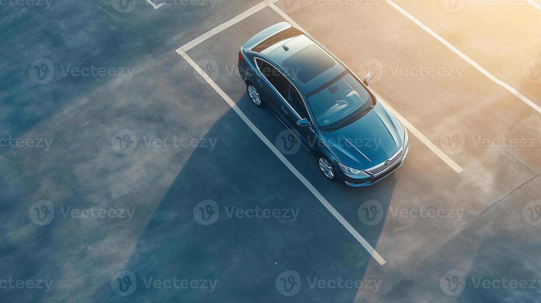 Car parked in outdoor parking lot photo