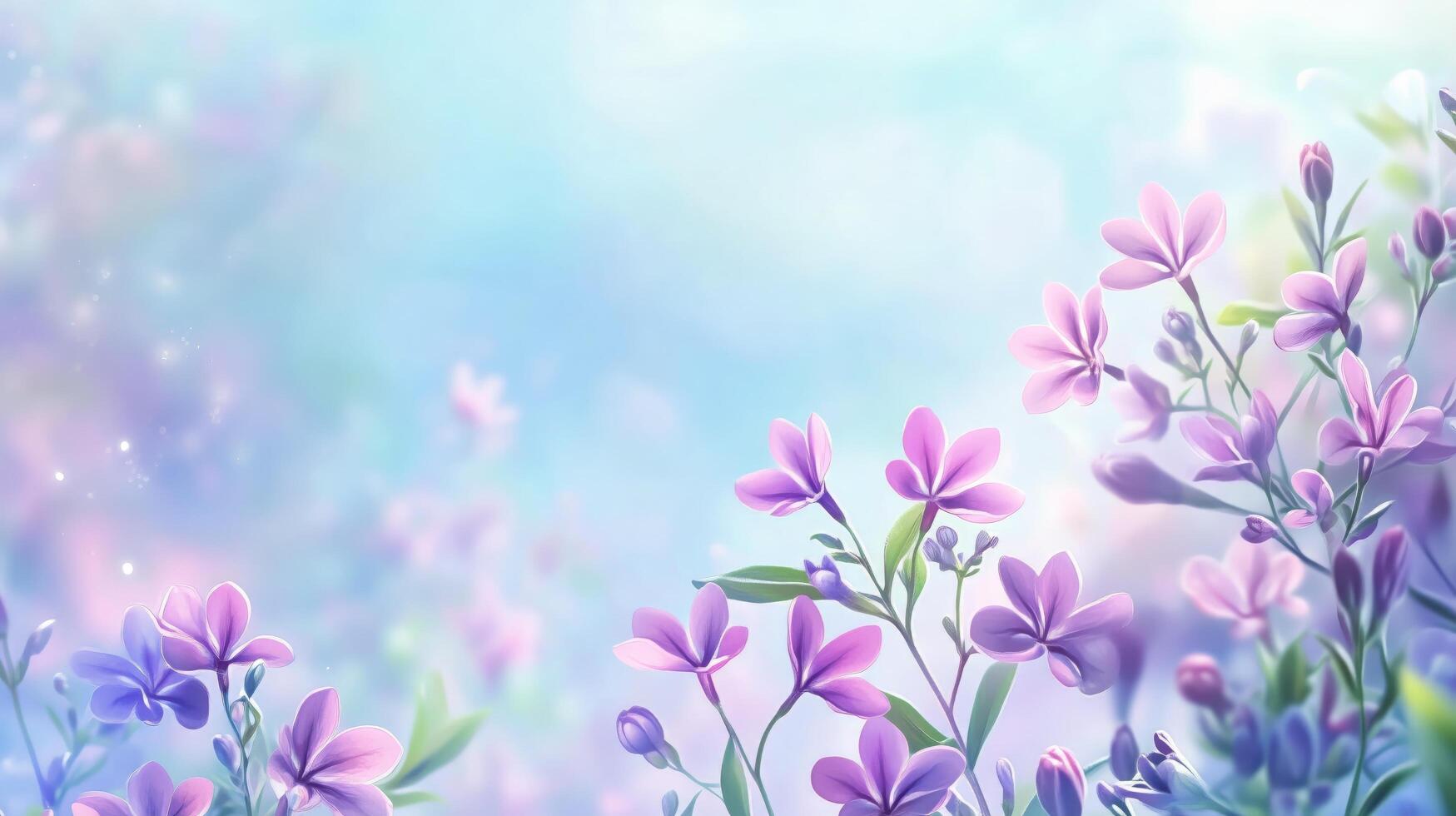 Vibrant purple flowers bloom against a soft, dreamy background photo
