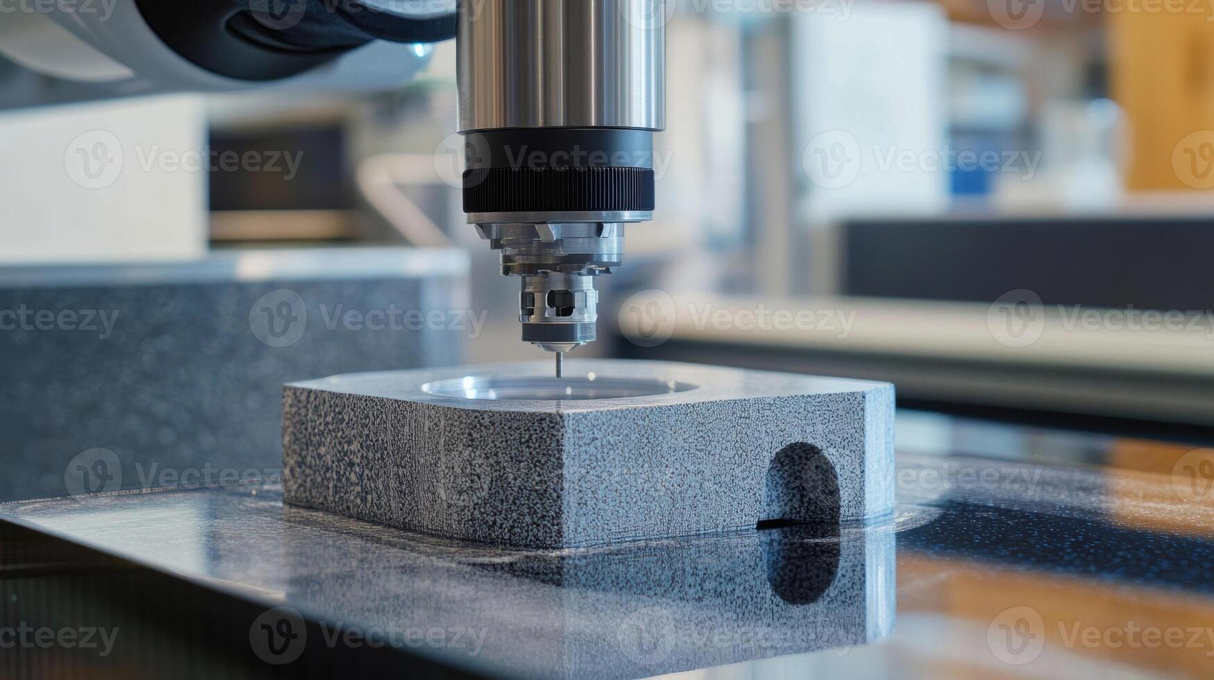 Robotic arm operating a cnc milling machine for precise manufacturing photo