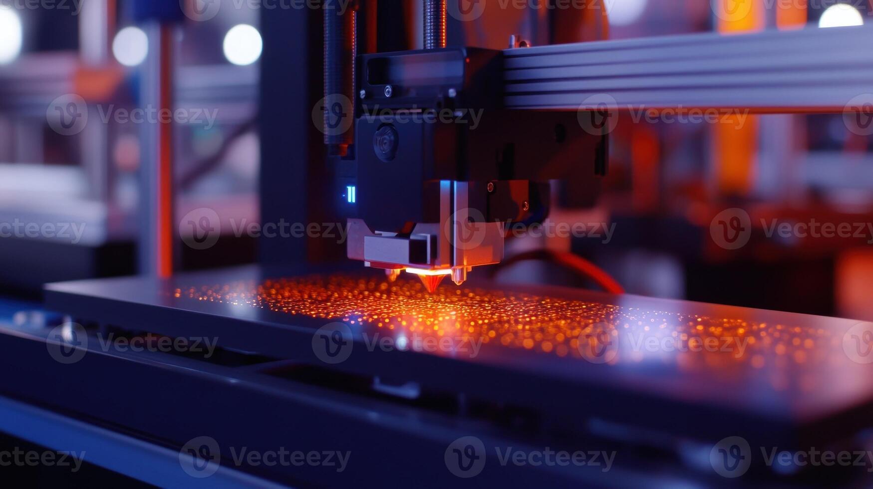 3d printer creating object layer by layer with laser precision in modern factory photo