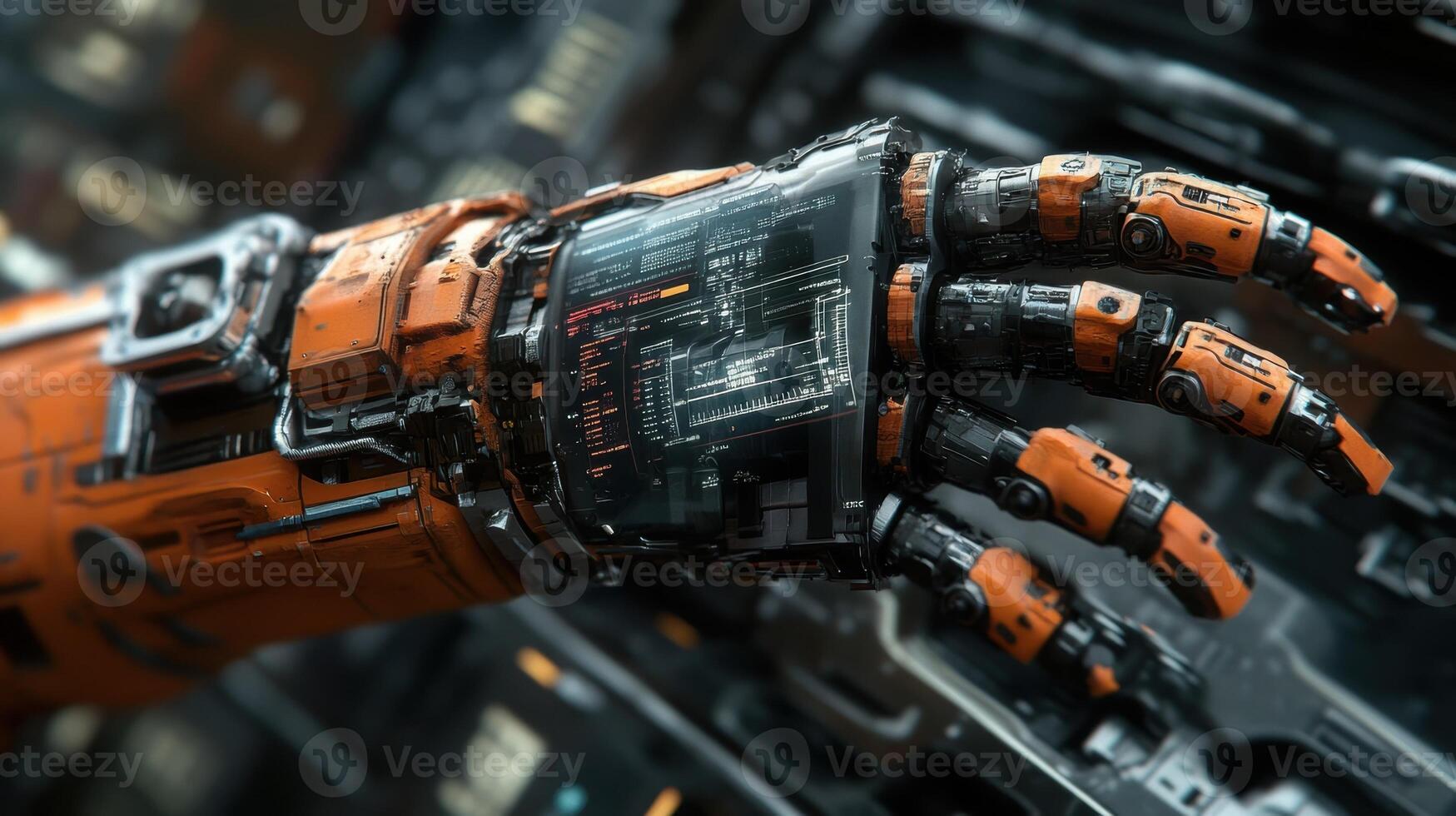 Advanced robotic hand displaying futuristic technology and innovation photo