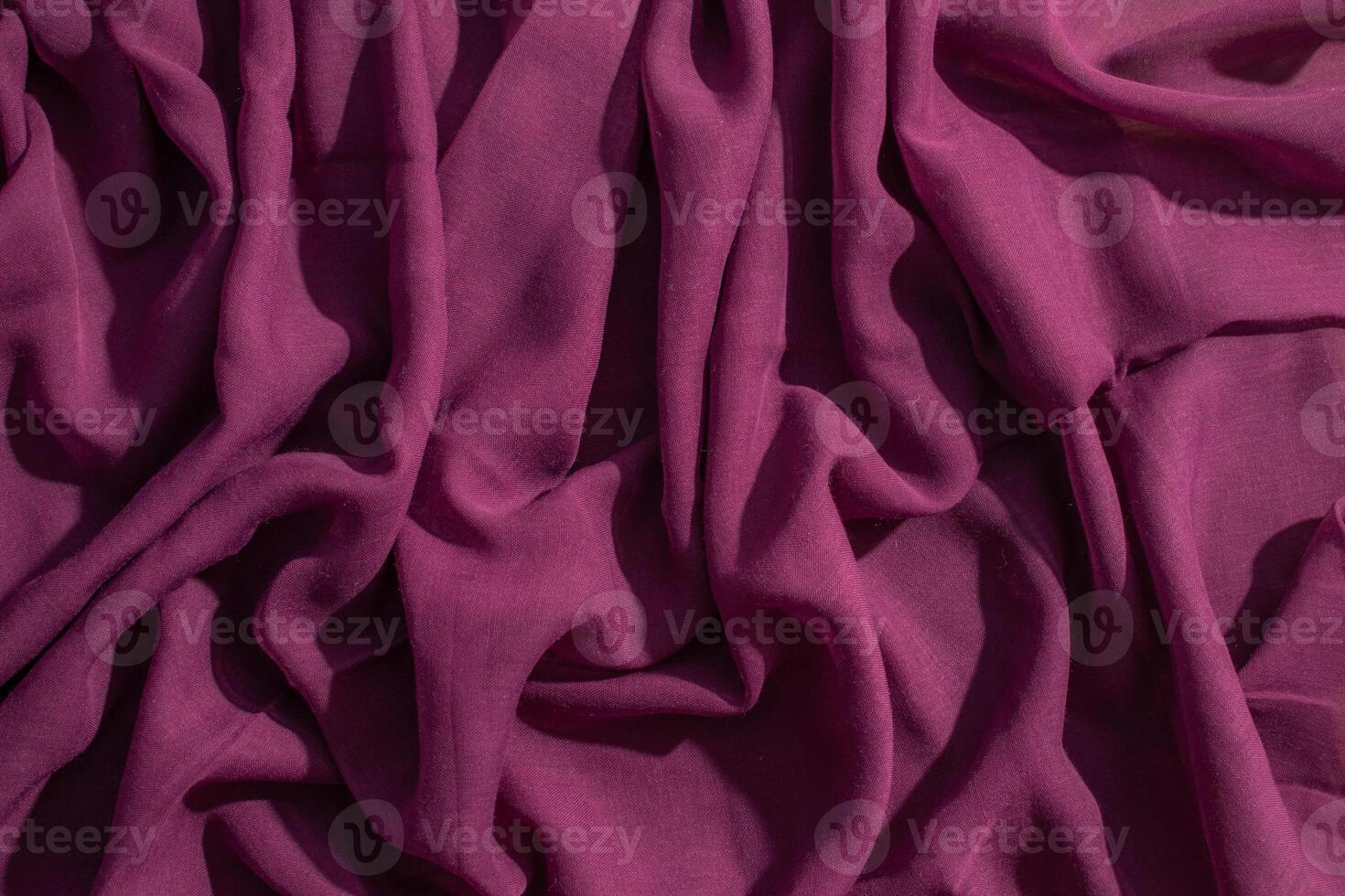 fabric wavy crumpled background abstract with Soft purple color. photo