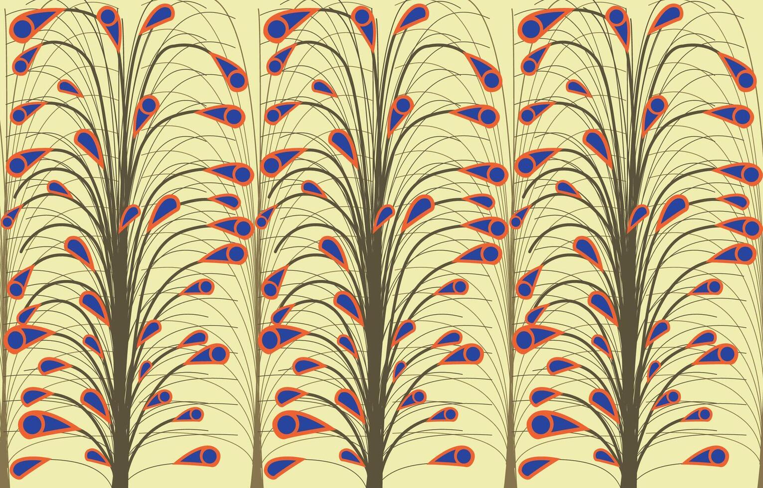 african trees style pattern vector