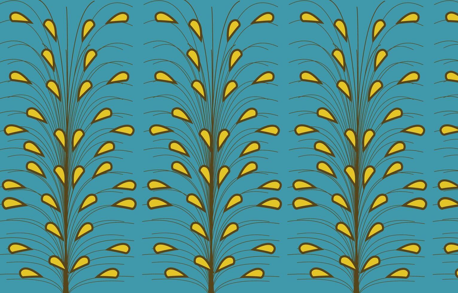 trees with yellow leaves african pattern vector