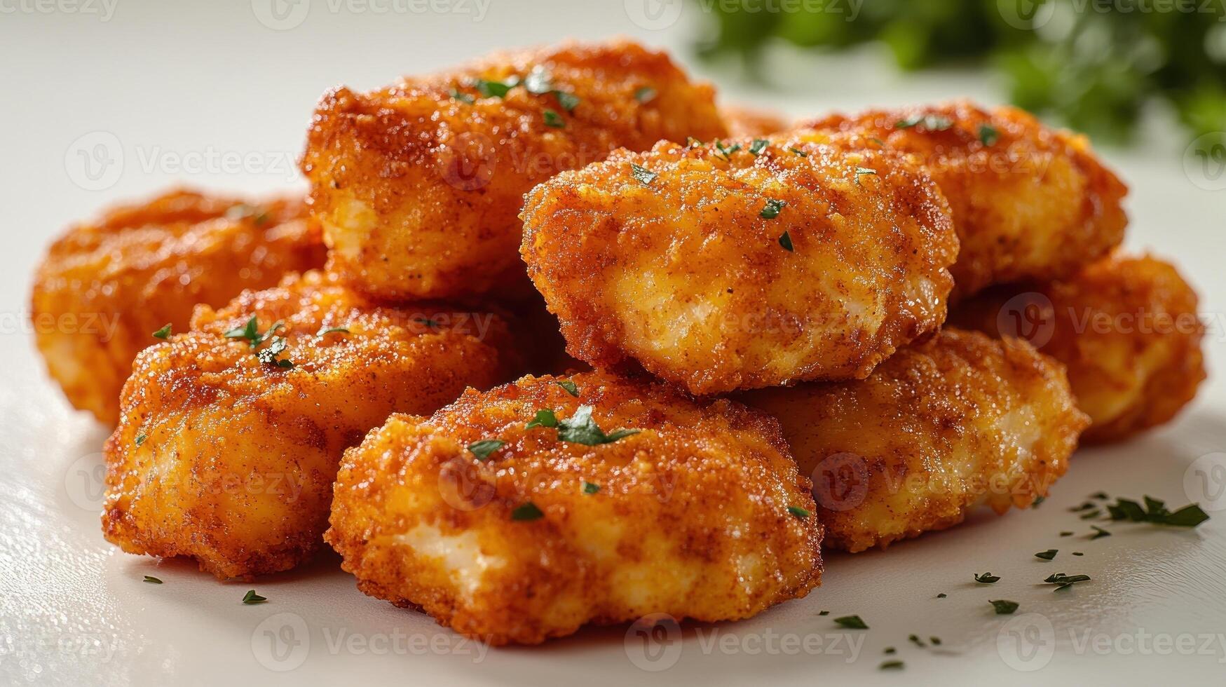 Deliciously crispy chicken nuggets stacked high, perfect for dipping and sharing photo