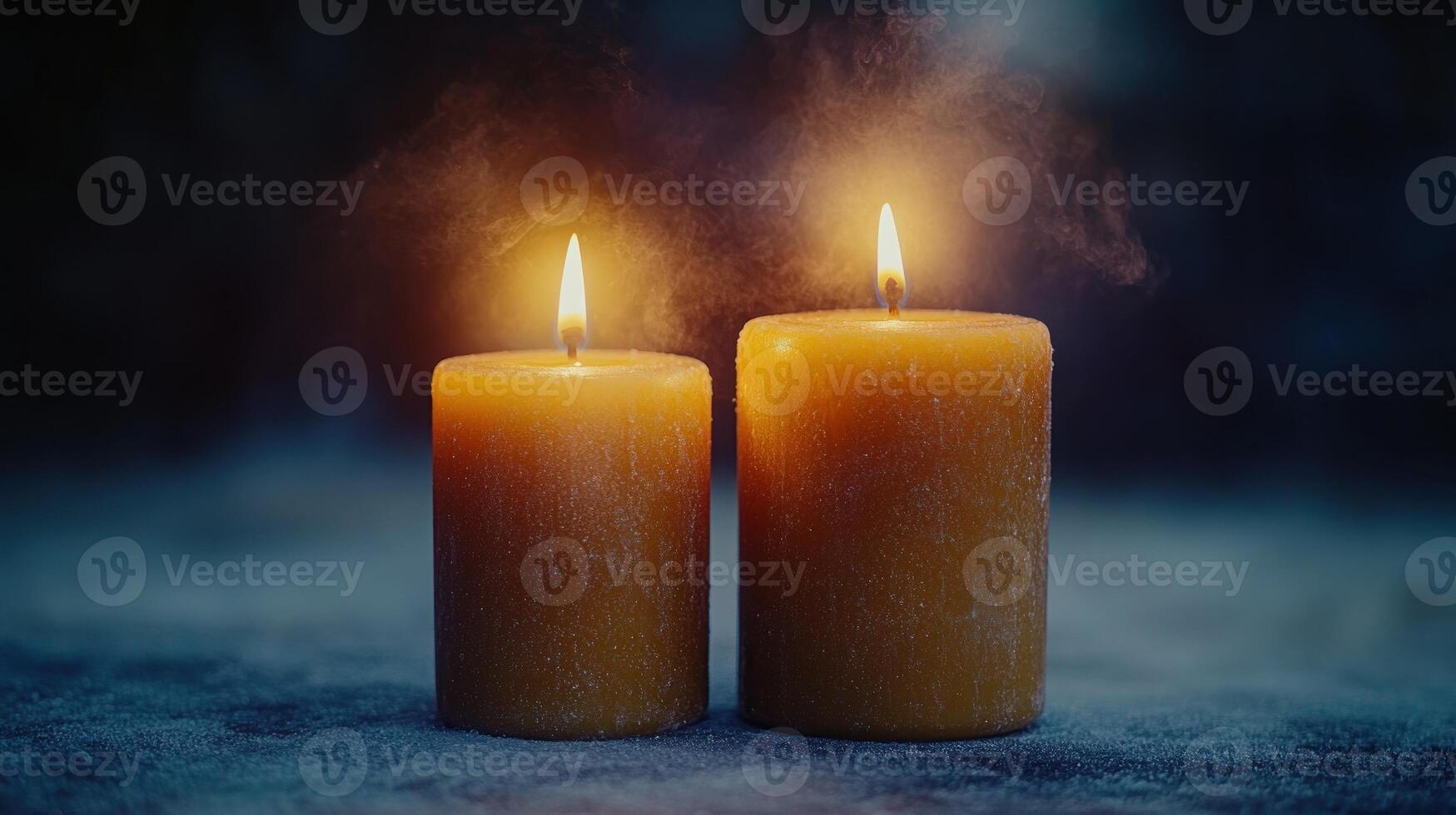Warm candlelight dances in the air, creating a serene, peaceful atmosphere photo