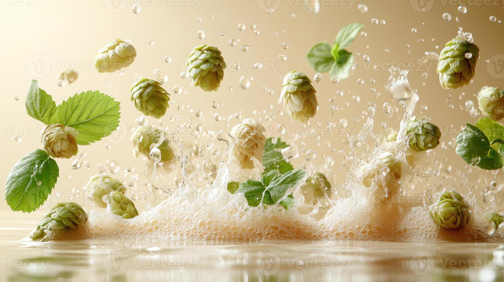 Hops and mint leap into a bubbly brew, creating an exhilarating moment of freshness photo
