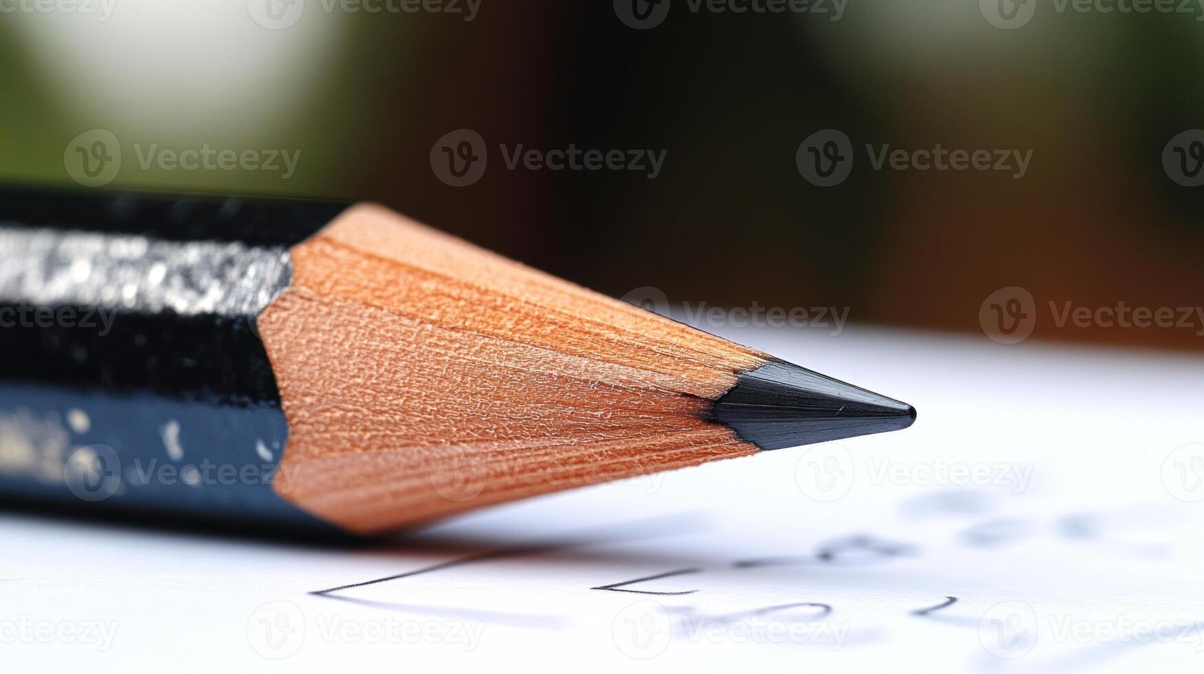 A sharpened pencil lies poised above a blank page, inviting thoughts and inspiration photo